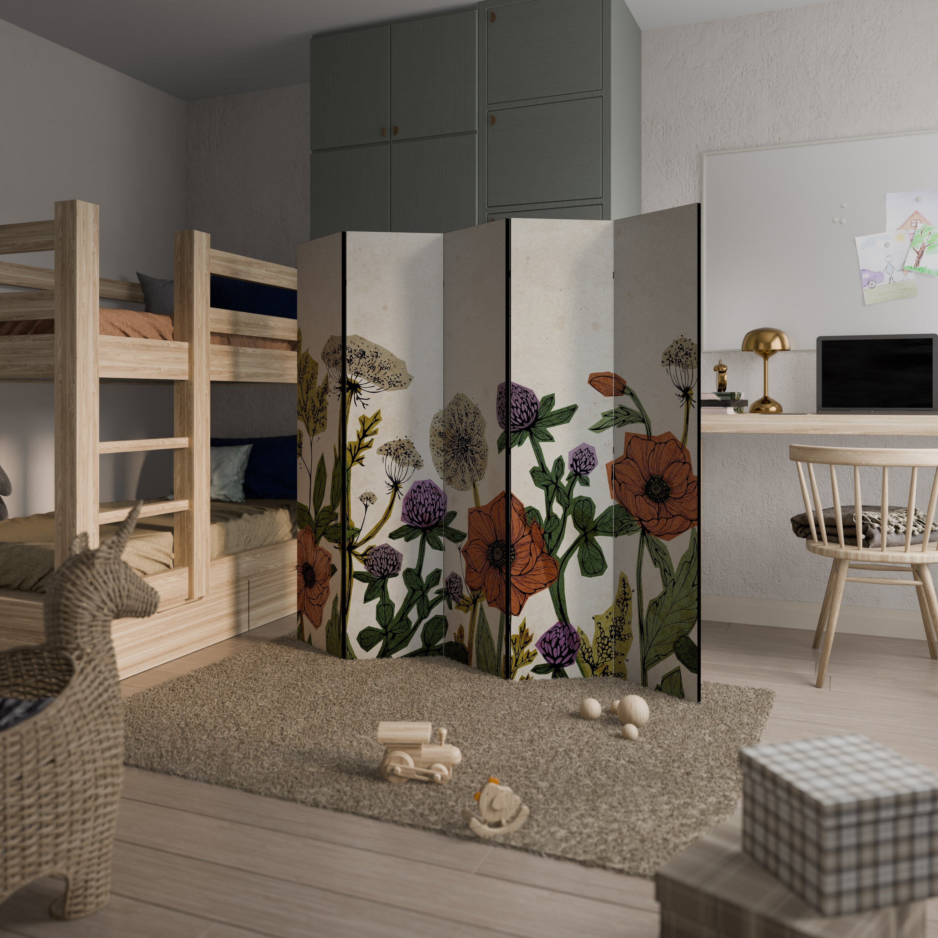 SPROUT ELEGANCE Dekorativ rumsavdelare med 5 paneler