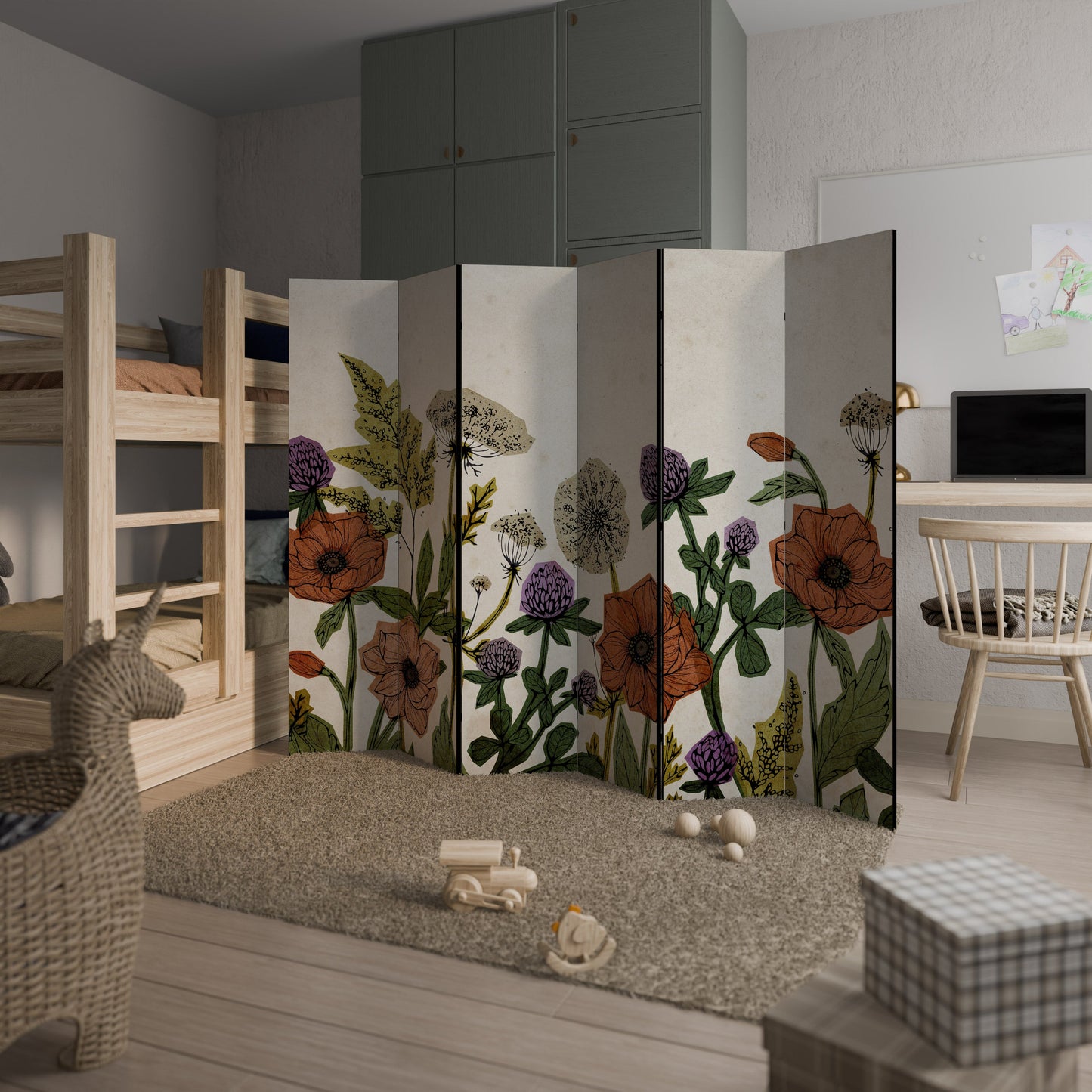 SPROUT ELEGANCE Dekorativ rumsavdelare med 6 paneler