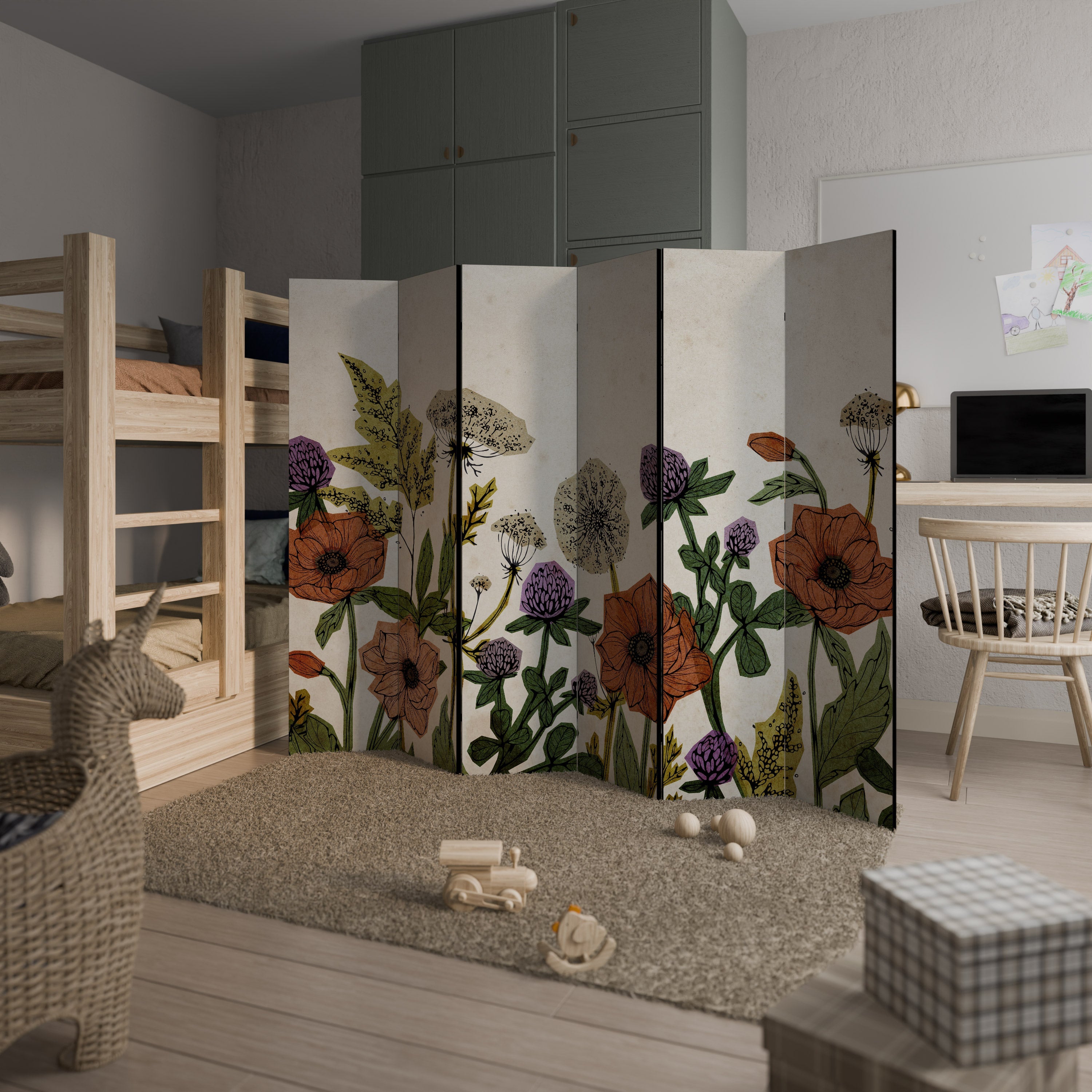 SPROUT ELEGANCE Dekorativ rumsavdelare med 6 paneler