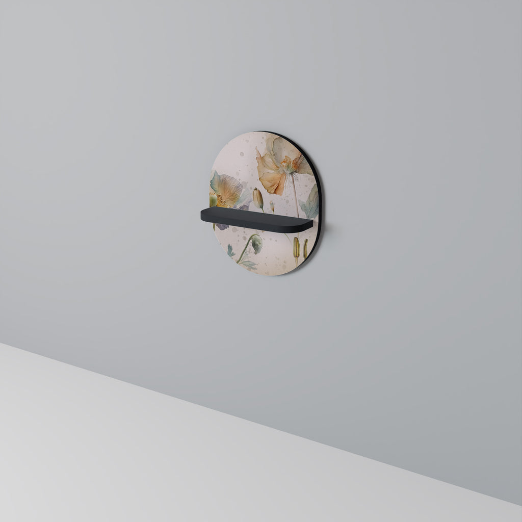 MJUKA POPPY Oval konsthylla i svart finish