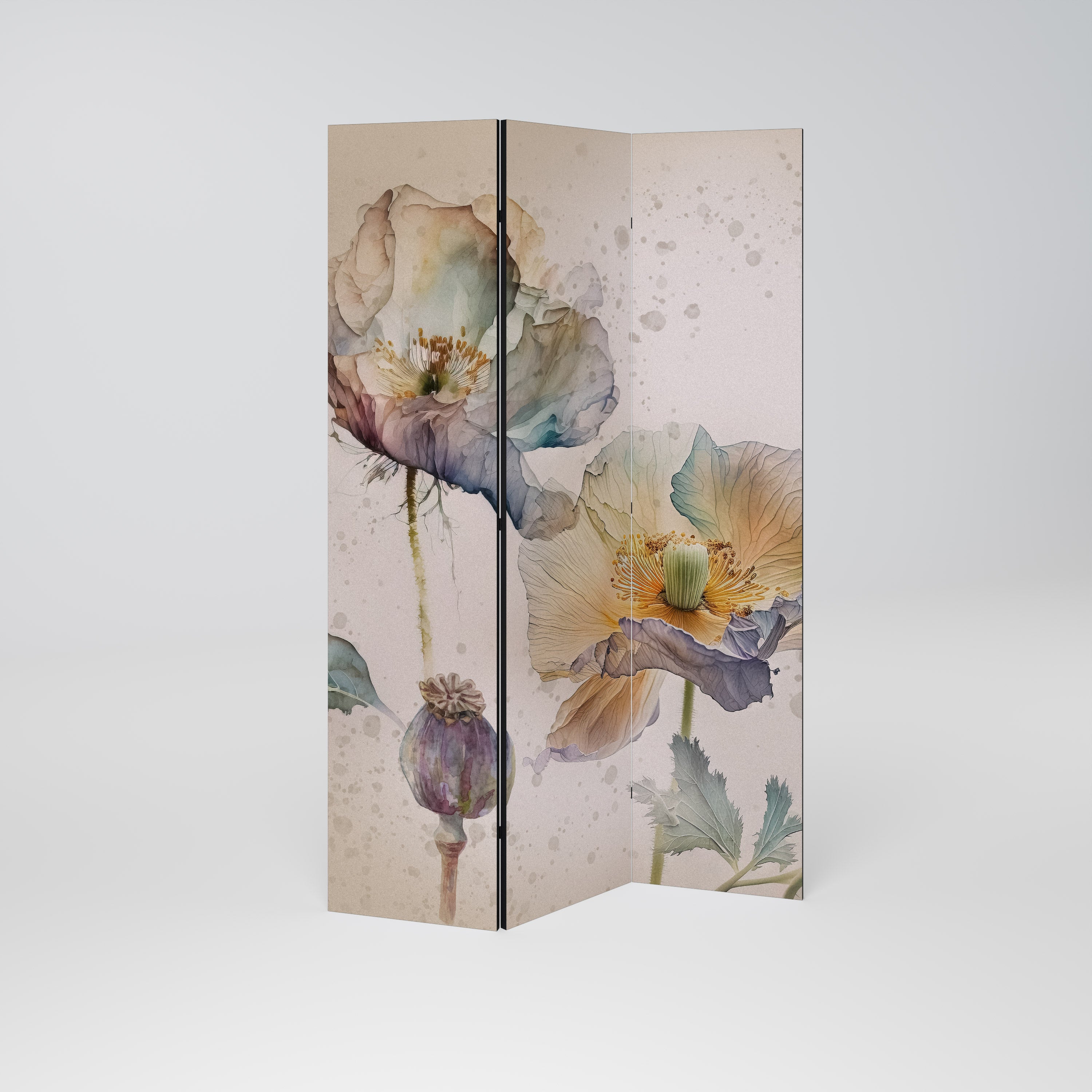 SOFTEN POPPY Dekorativ rumsavdelare – 3 paneler
