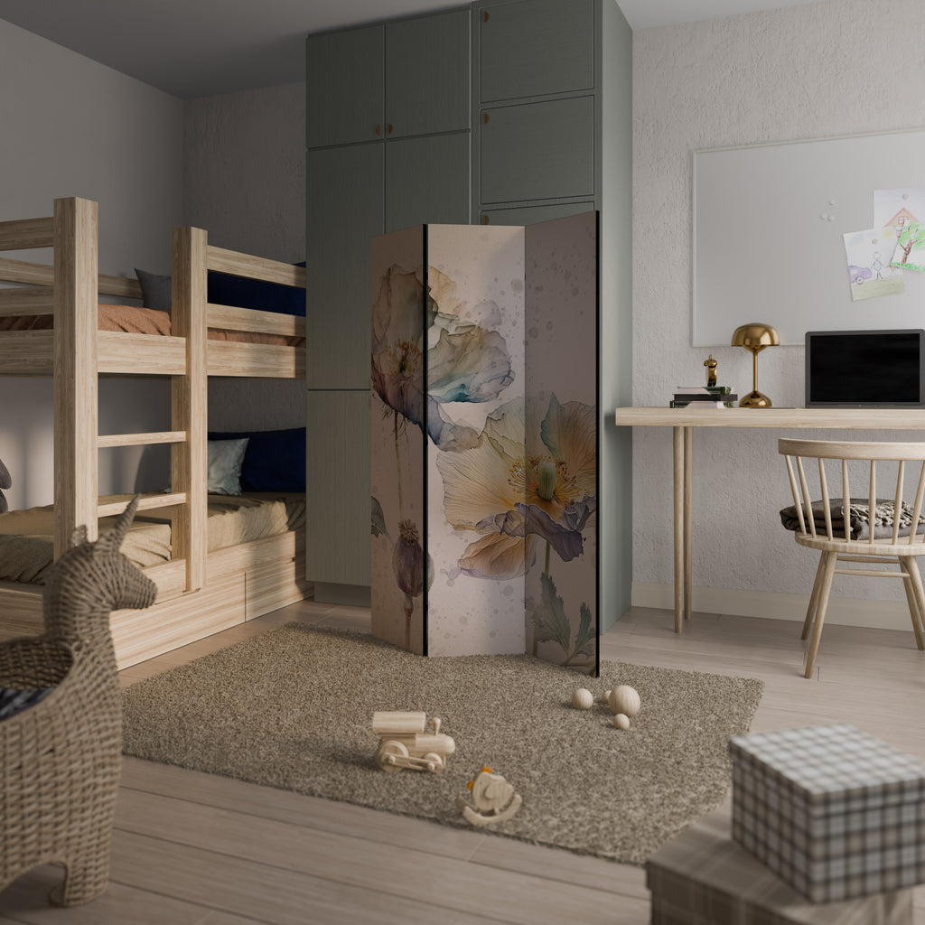 SOFTEN POPPY Dekorativ rumsavdelare – 3 paneler