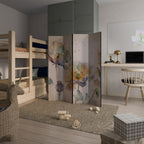 SOFTEN POPPY Decorative 4-Panel Room Divider