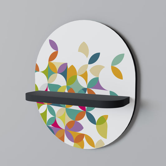 PIXEL BLOSSOM Oval konsthylla i svart finish