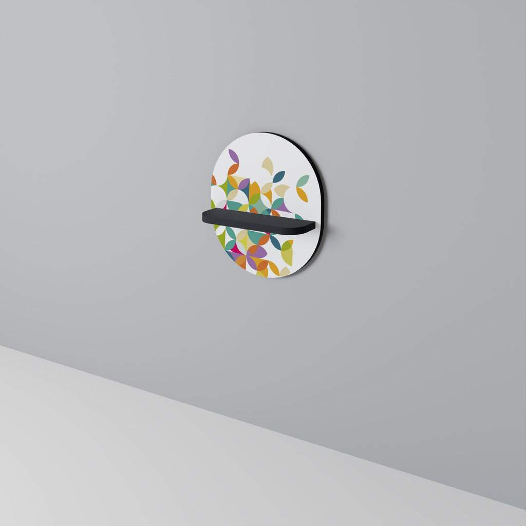 PIXEL BLOSSOM Oval konsthylla i svart finish
