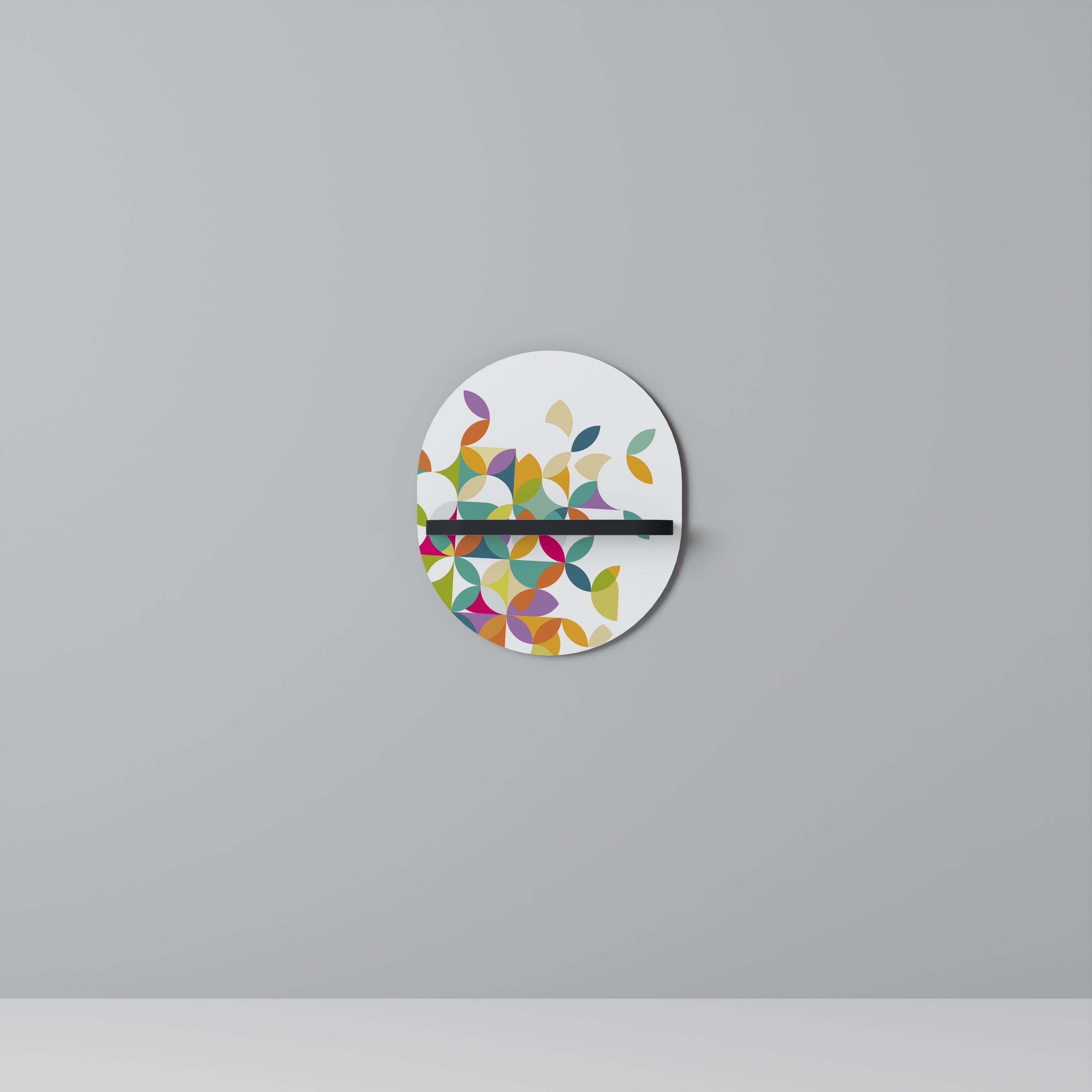 PIXEL BLOSSOM Oval konsthylla i svart finish