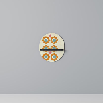BLOMMAD DEKOR Oval konsthylla i svart finish