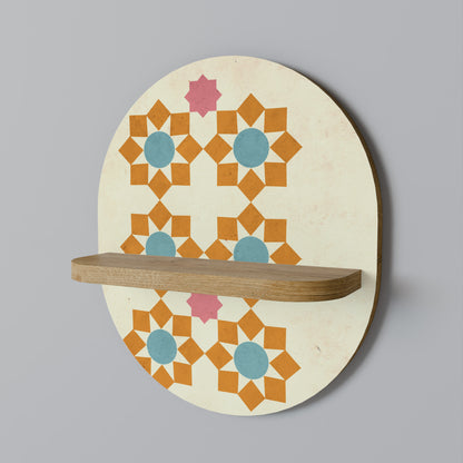 FLORAL DECOR Oval Art Shelf In Oak Effect