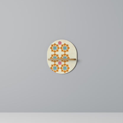 FLORAL DECOR Oval Art Shelf In Oak Effect
