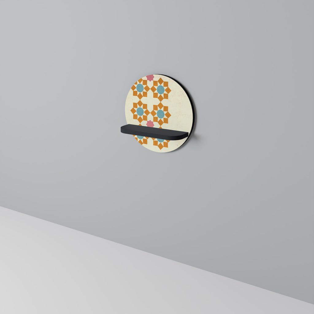 BLOMMAD DEKOR Rund konsthylla i svart finish