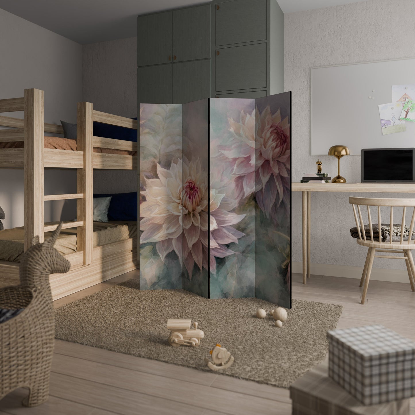 LUMINOUS GARDEN Dekorativ rumsavdelare med 4 paneler
