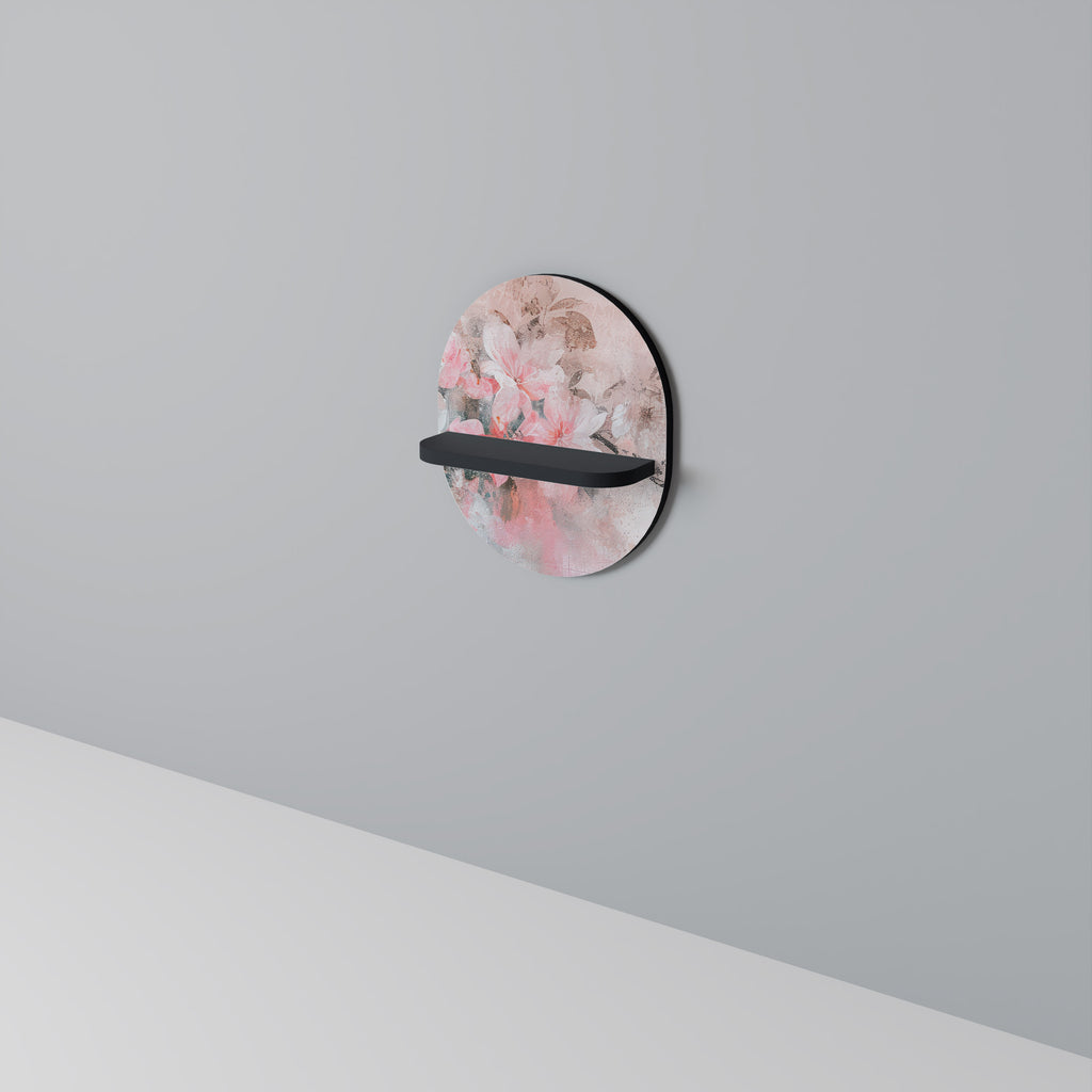 CHERRY BLOSSOM Oval konsthylla i svart finish