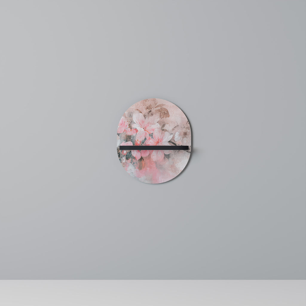 CHERRY BLOSSOM Oval konsthylla i svart finish