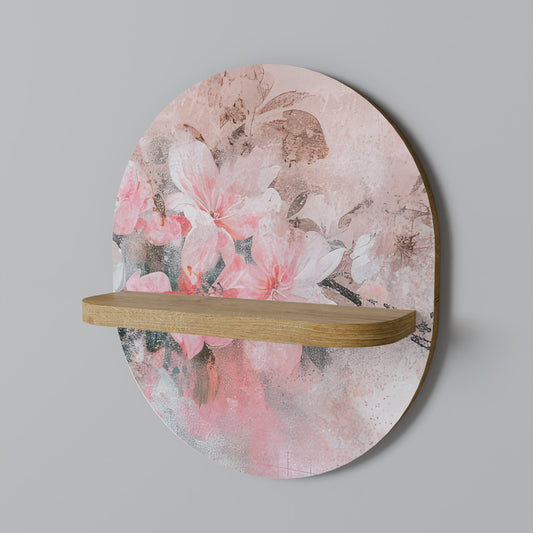 KÖRSBÄRSBLOMMA Oval konsthylla i ekeffekt