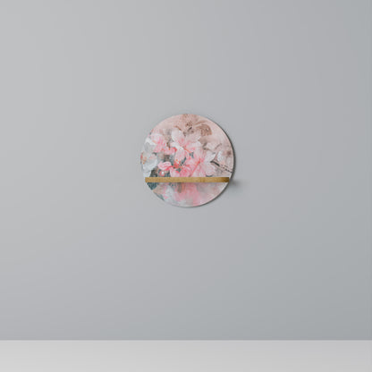 CHERRY BLOSSOM Round Art Shelf In Oak Effect