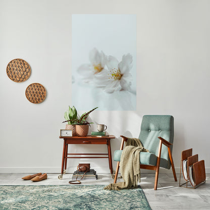 FLEETING WHITE PETALS Peel and Stick Vertical Poster