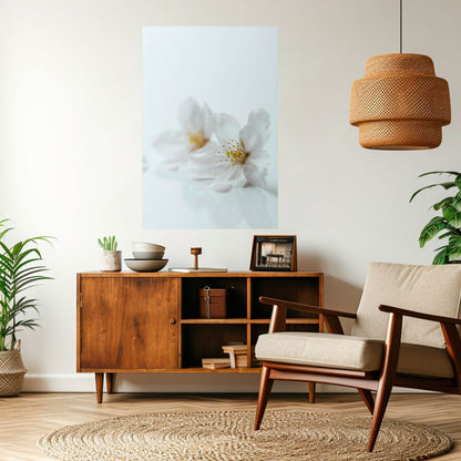 FLEETING WHITE PETALS Peel and Stick Vertical Poster