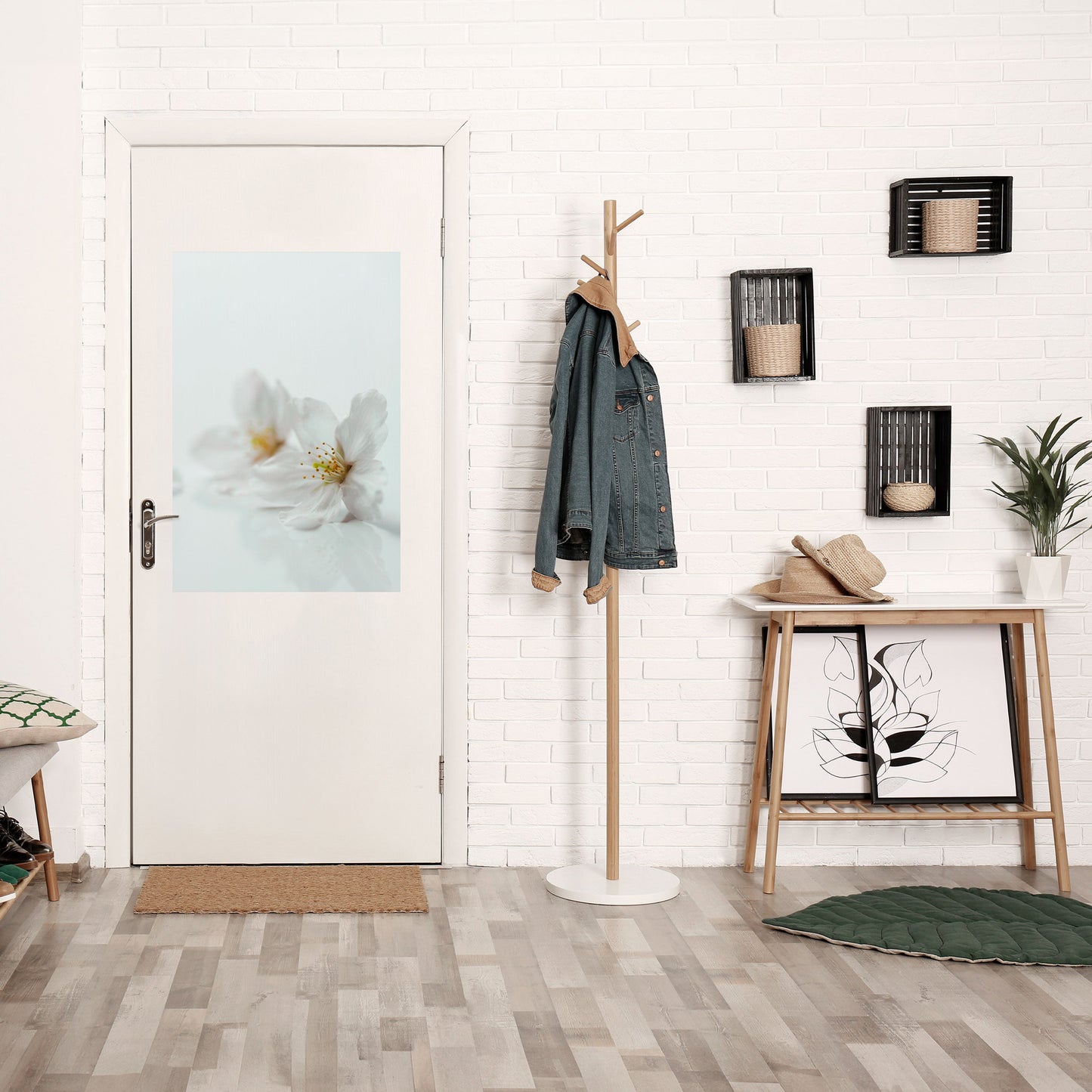 FLEETING WHITE PETALS Peel and Stick Vertical Poster