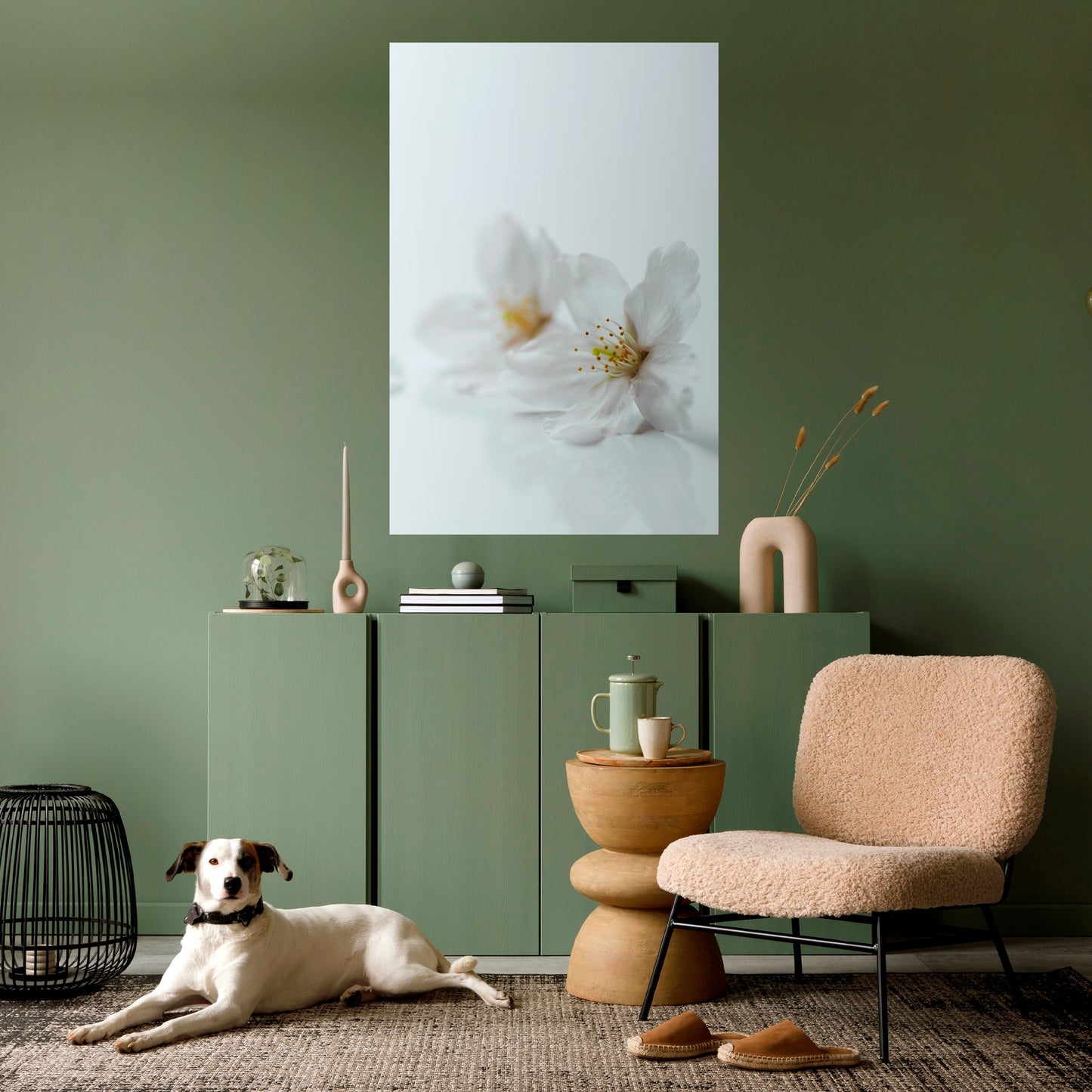 FLEETING WHITE PETALS Peel and Stick Vertical Poster