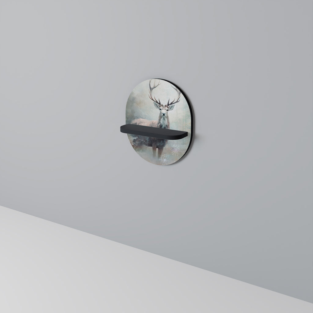 FOREST KING Oval konsthylla i svart finish