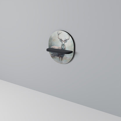 FOREST KING Oval konsthylla i svart finish