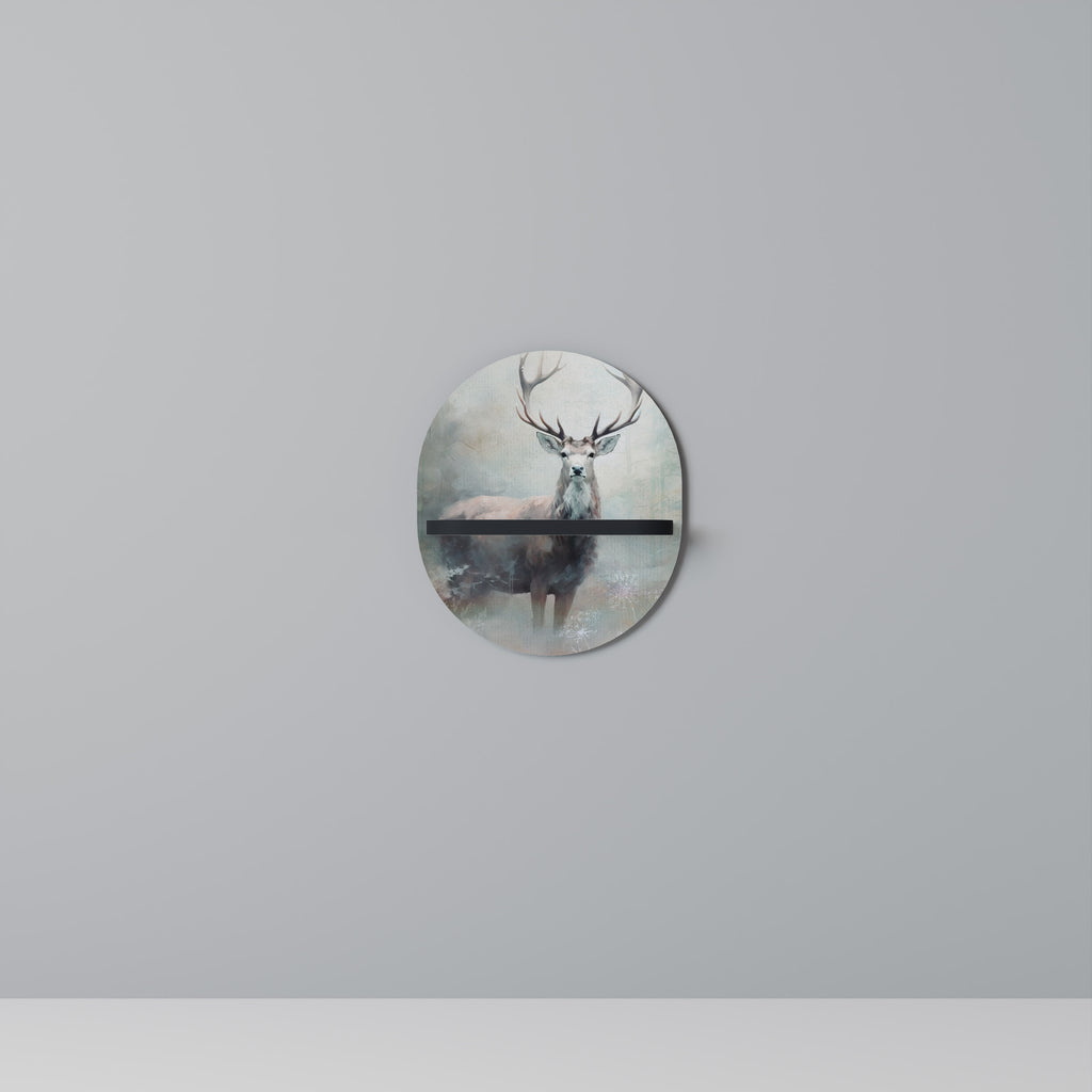 FOREST KING Oval konsthylla i svart finish