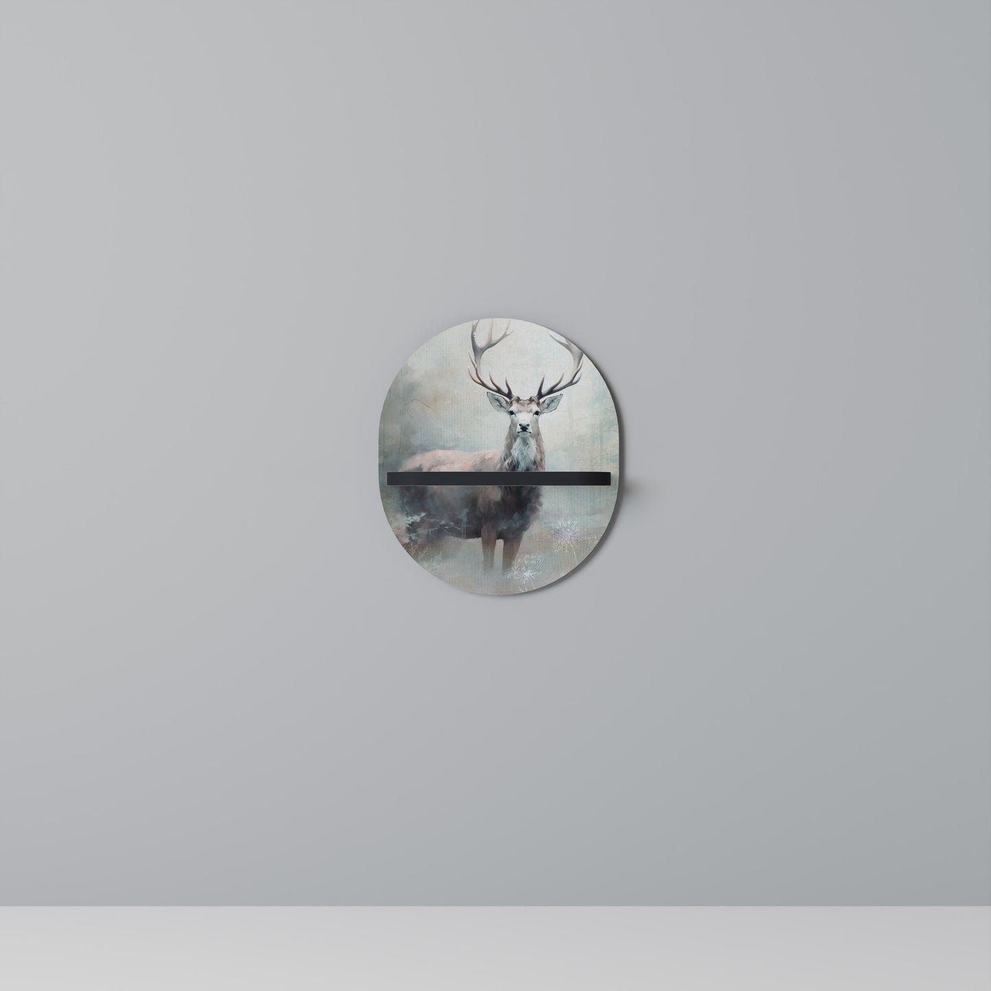 FOREST KING Oval konsthylla i svart finish