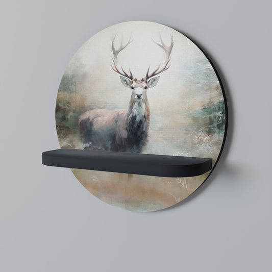 FOREST KING Rund konsthylla i svart finish