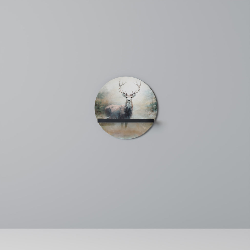 FOREST KING Rund konsthylla i svart finish