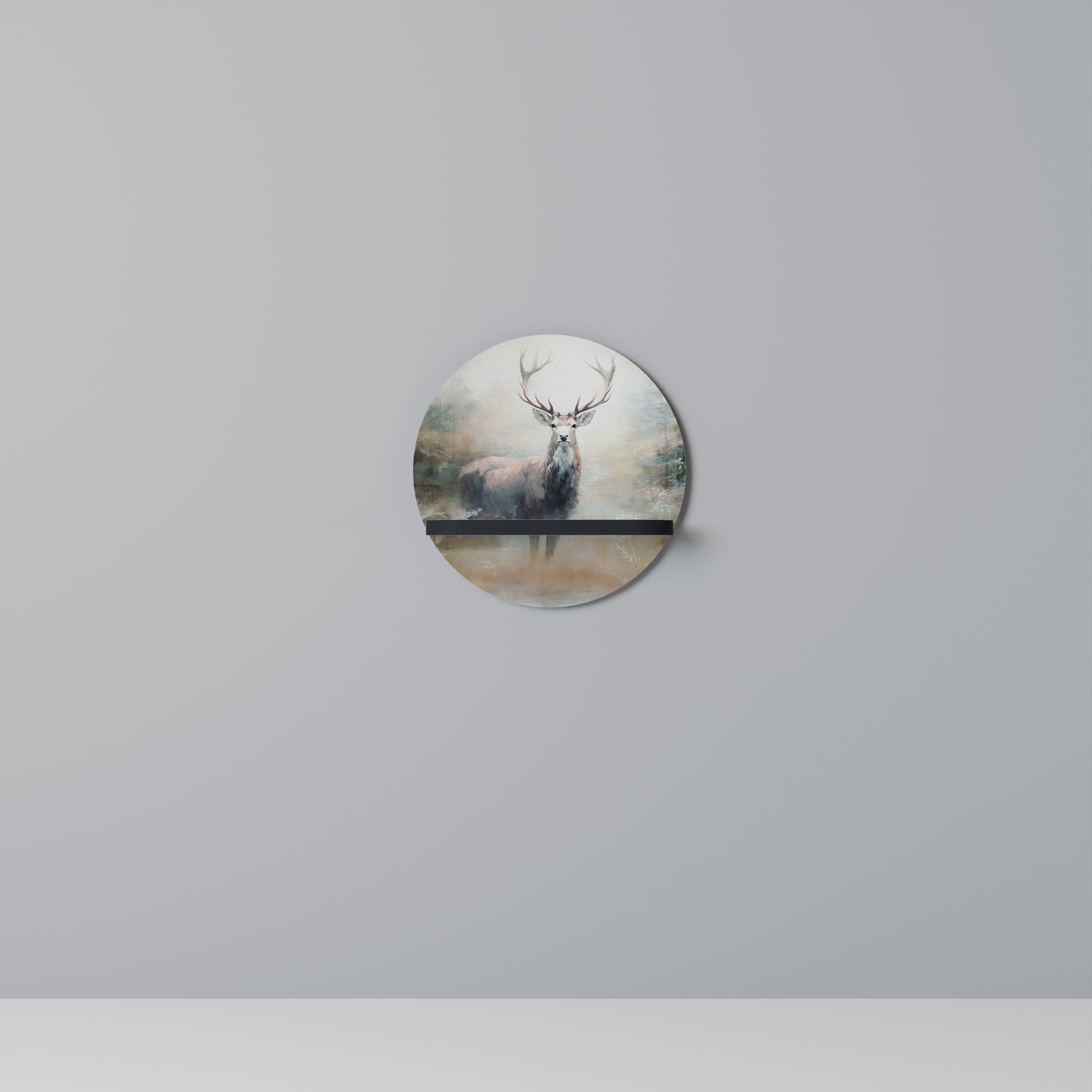 FOREST KING Rund konsthylla i svart finish