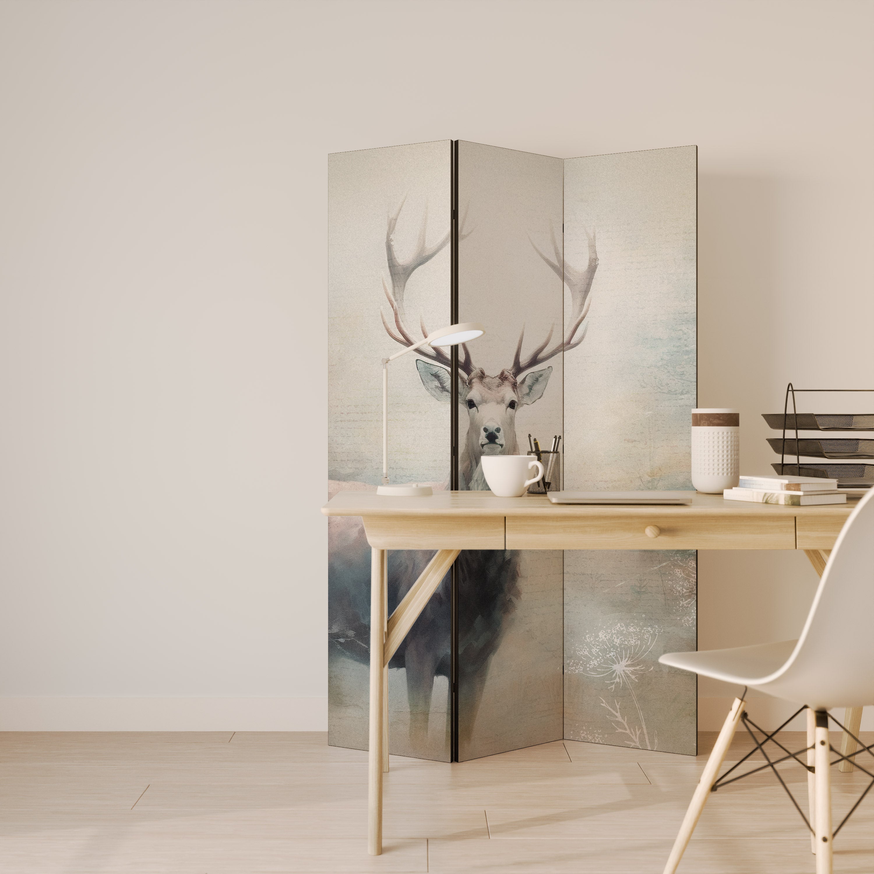 Dekorativ rumsavdelare med 3 paneler FOREST KING