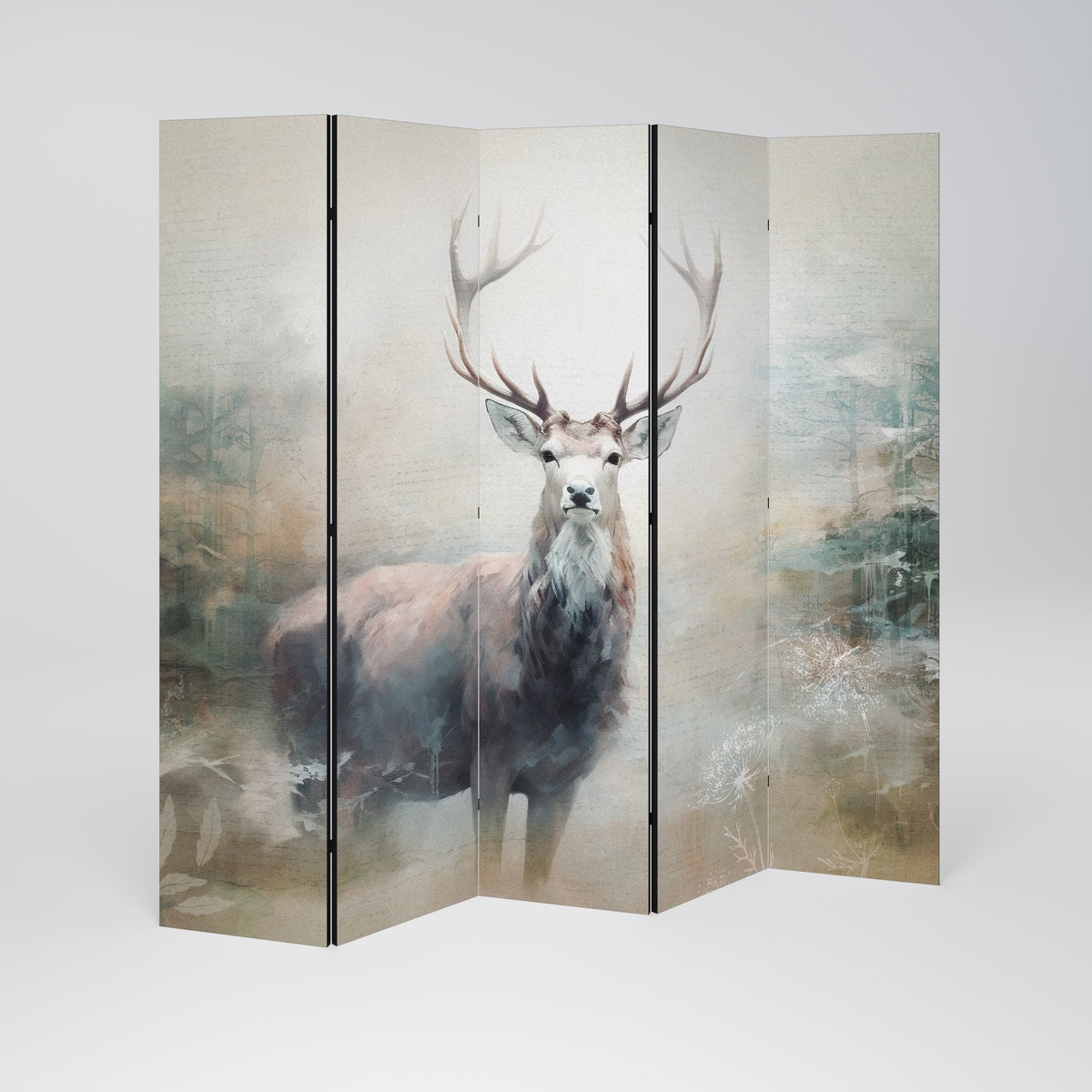 FOREST KING Dekorativ rumsavdelare – 5 paneler