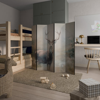 Dekorativ rumsavdelare med 5 paneler FOREST KING