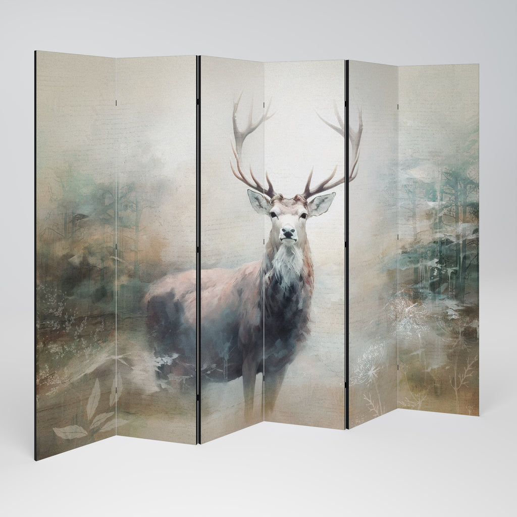 Dekorativ rumsavdelare med 6 paneler FOREST KING