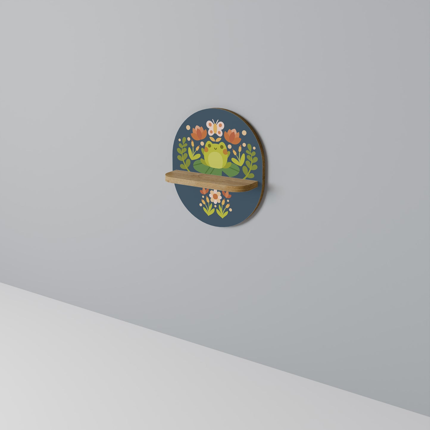 ÄNGSIDYLL Oval Konsthylla I Ekeffekt