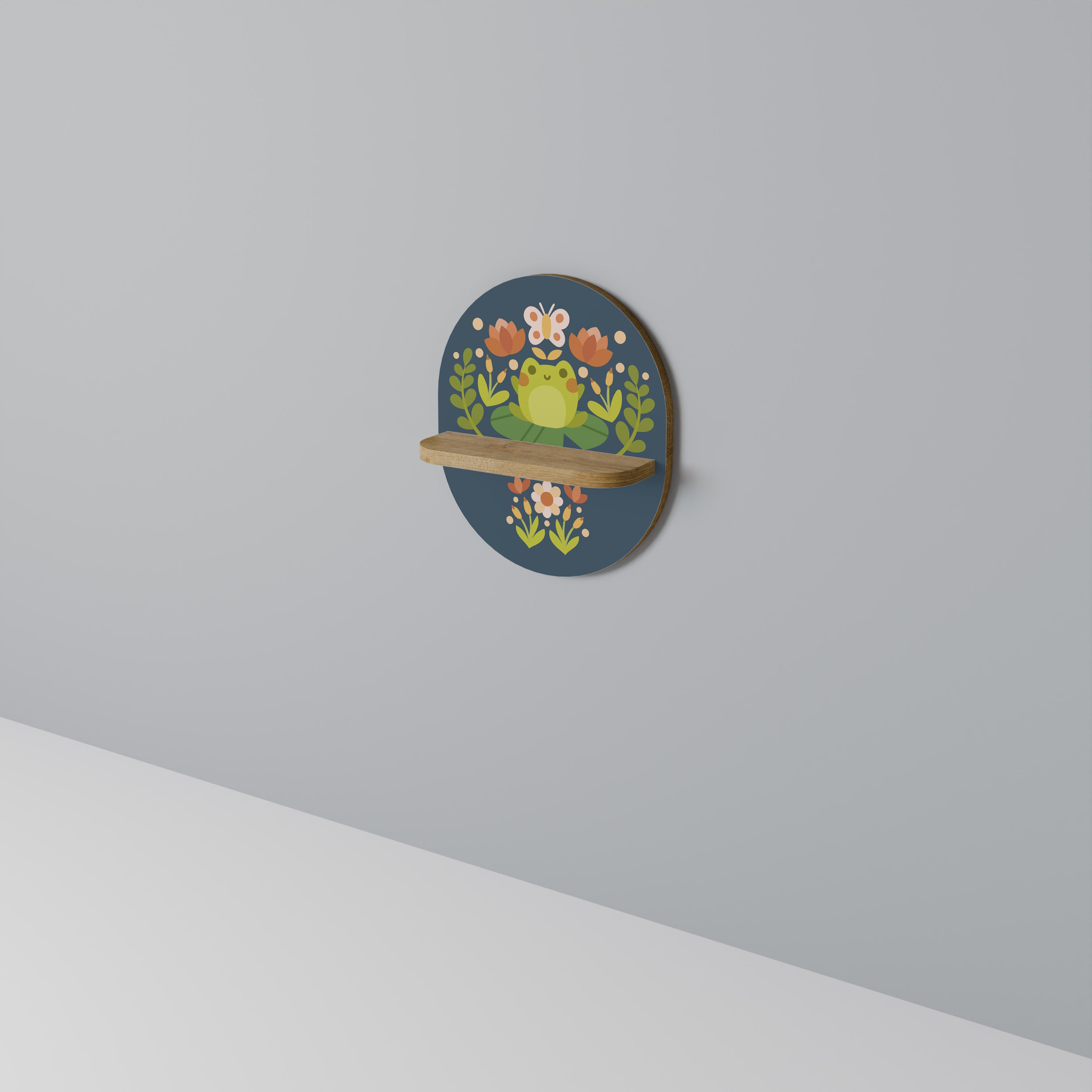 ÄNGSIDYLL Oval Konsthylla I Ekeffekt