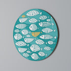 FISHY FOLK ART Round Wall Art