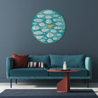 FISHY FOLK ART Round Wall Art