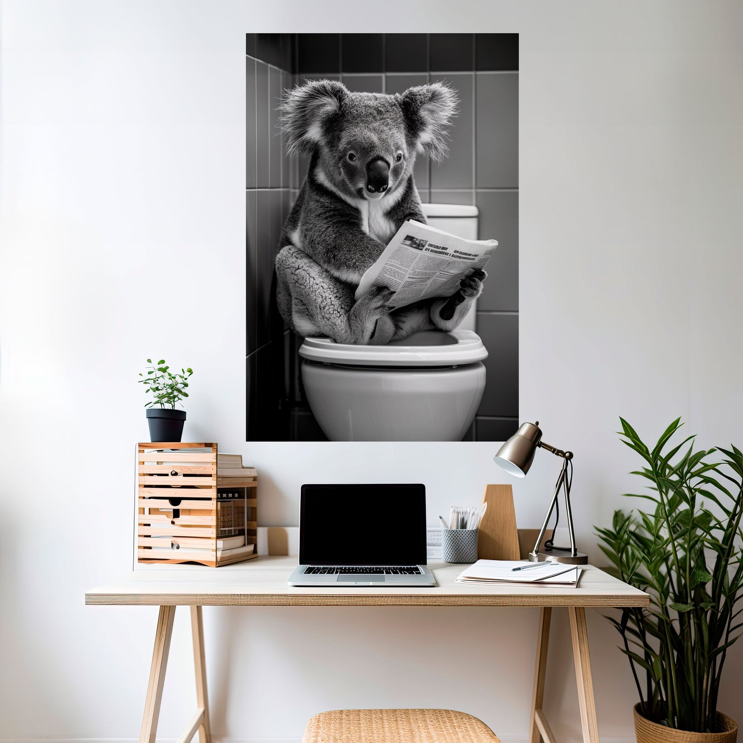 TOILETTIDSBERÄTTELSER Skalbar och självhäftande vertikal poster