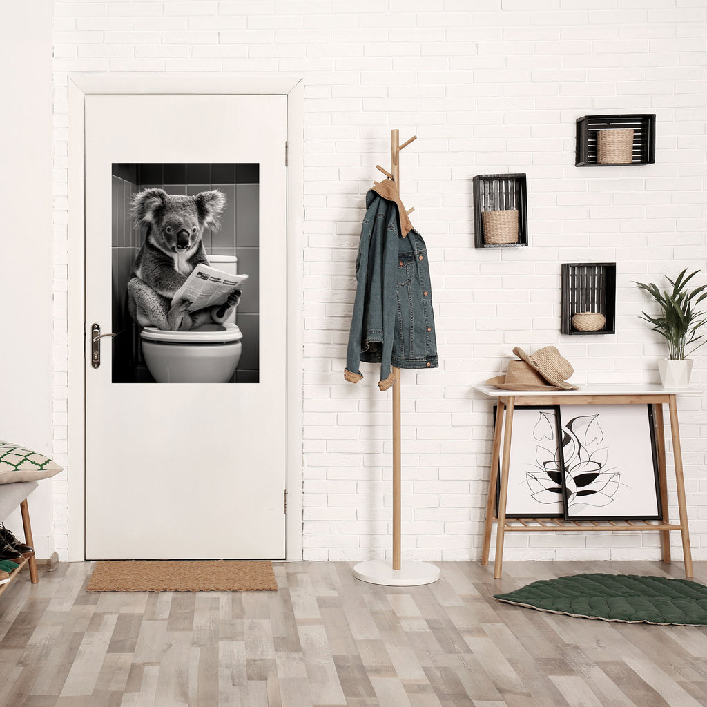 TOILETTIDSBERÄTTELSER Skalbar och självhäftande vertikal poster