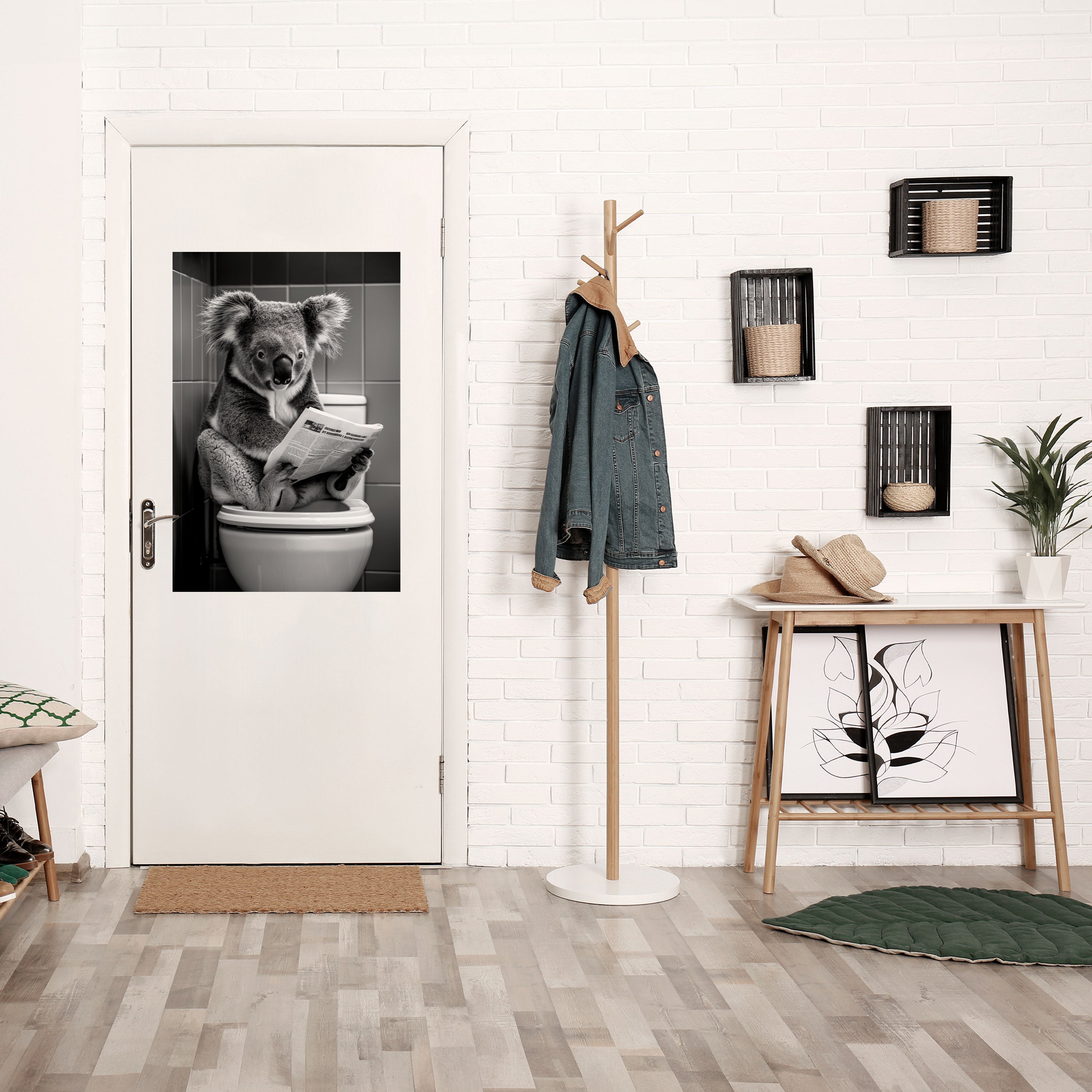 TOILETTIDSBERÄTTELSER Skalbar och självhäftande vertikal poster