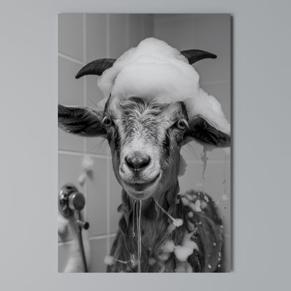 SOAPY GOAT GIGGLES Vertical Canvas Print