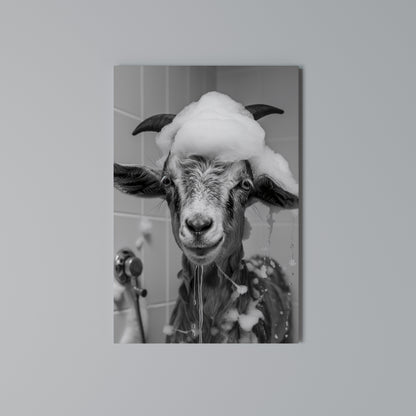 SOAPY GOAT GIGGLES Vertical Canvas Print