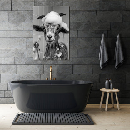 SOAPY GOAT GIGGLES Vertical Canvas Print