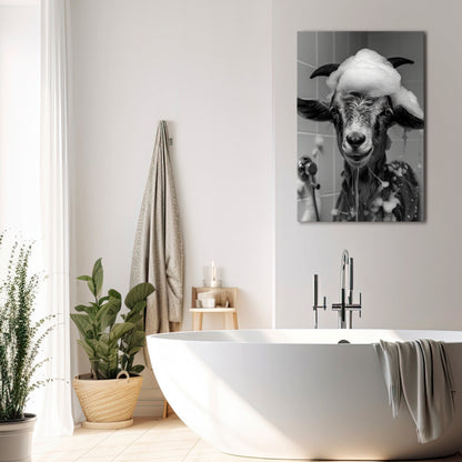 SOAPY GOAT GIGGLES Vertical Canvas Print