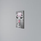 BUBBLEGUM BOVINE BLISS Vertical Canvas Print