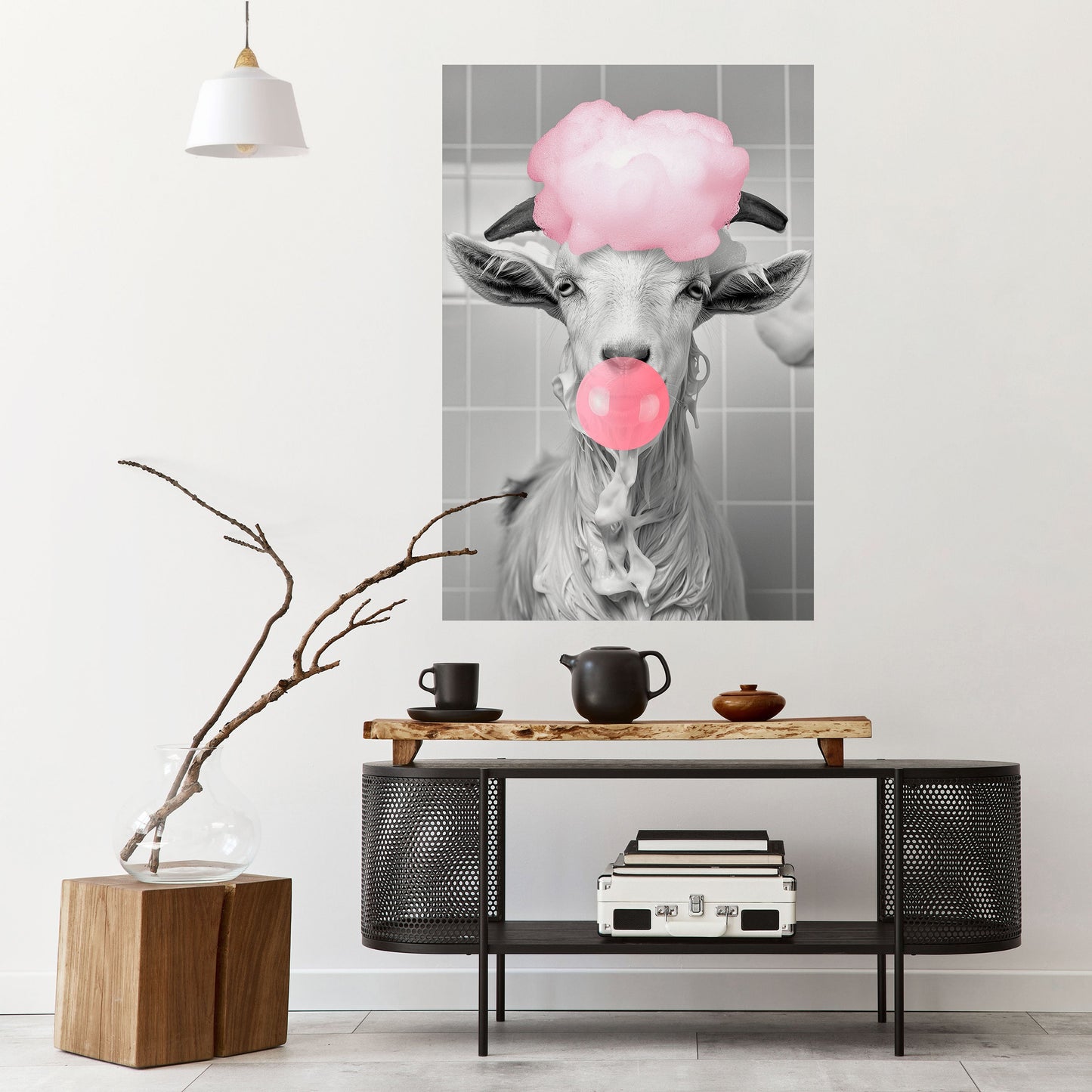 BUBBLEGUM BOVINE BLISS vertikal affisch med självhäftande motiv