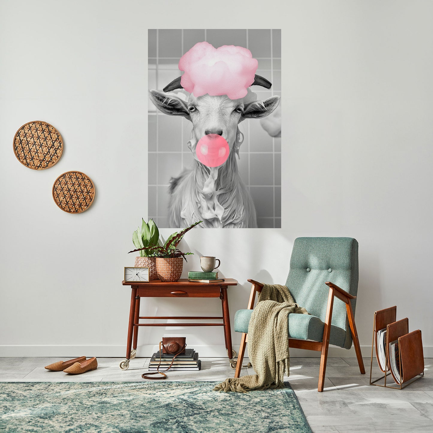 BUBBLEGUM BOVINE BLISS vertikal affisch med självhäftande motiv