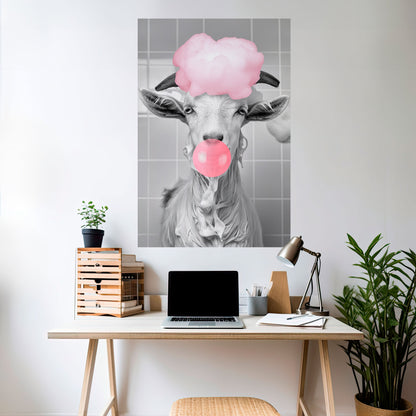 BUBBLEGUM BOVINE BLISS vertikal affisch med självhäftande motiv
