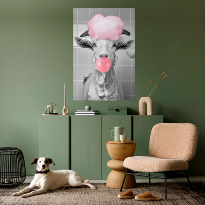 BUBBLEGUM BOVINE BLISS vertikal affisch med självhäftande motiv